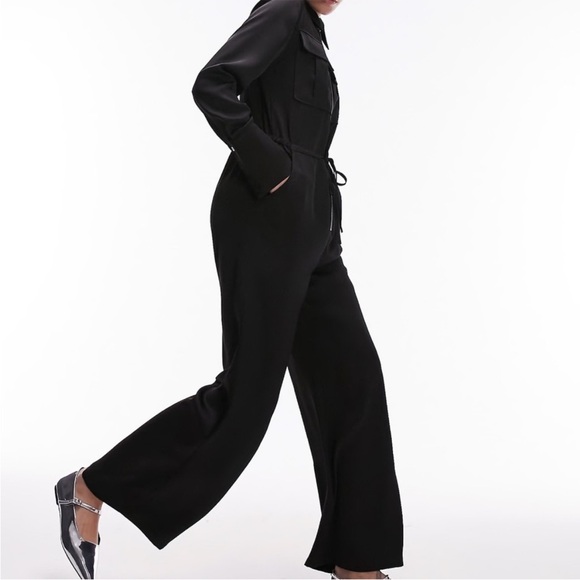 Topshop Black Wide-Leg Jumpsuit - Picture 5 of 9